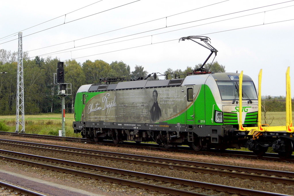 Am 26.09.2017 fuhr die 193 831-5 von der SETG (ELL) von Borstel   nach Rostock.