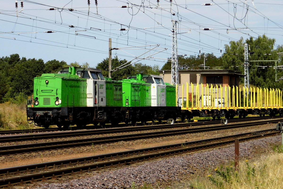 Am 01.08 .2018 fuhren die 202 494-1 und die 202 287-9 von der SETG von Niedergörne nach Borstel und den weiter in Richtung Wischer .