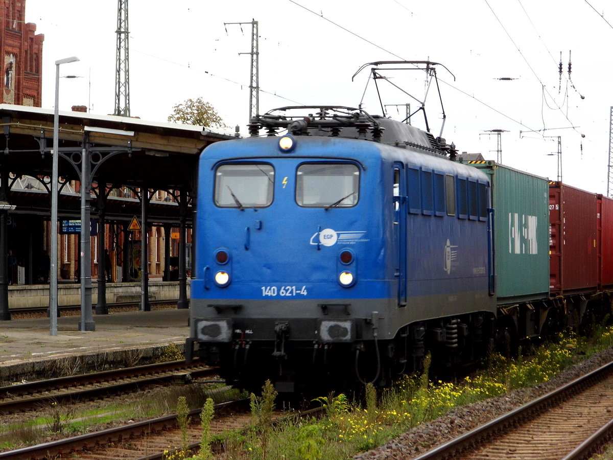 Am 01.10.2017 kam die 140 621-4 von der EGP – Eisenbahngesellschaft Potsdam, aus Richtung Magdeburg nach Stendal und fuhr weiter in Richtung Wittenberge .
