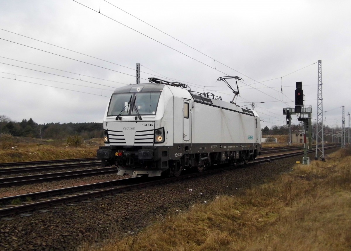 Am 02.02.2015 Rangierfahrt von der 193 814-1 von der SETG (Railpool) bei Borstel bei Stendal .