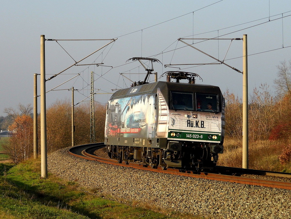 Am 02.12.2020 fuhr die 145 023-6 von der PRESS von Borstel  nach Stendal .