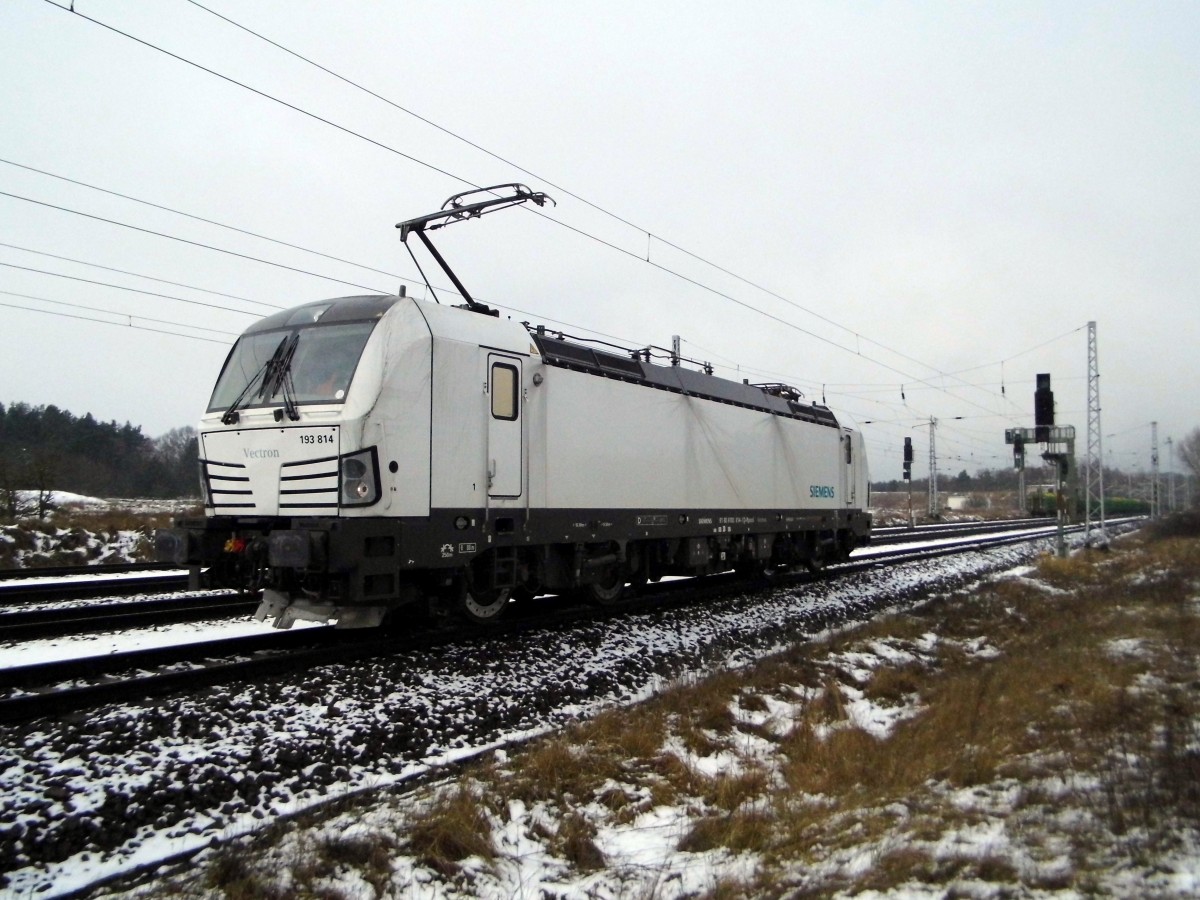 Am 03.02.2015 Rangierfahrt von der 193 814-1 von der SETG (Railpool) bei Borstel bei Stendal .