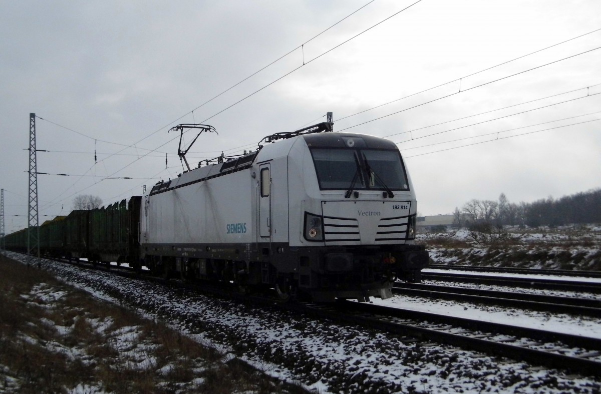 Am 03.02.2015 stand die 193 814-1 von der SETG (Railpool) bei Borstel bei Stendal .