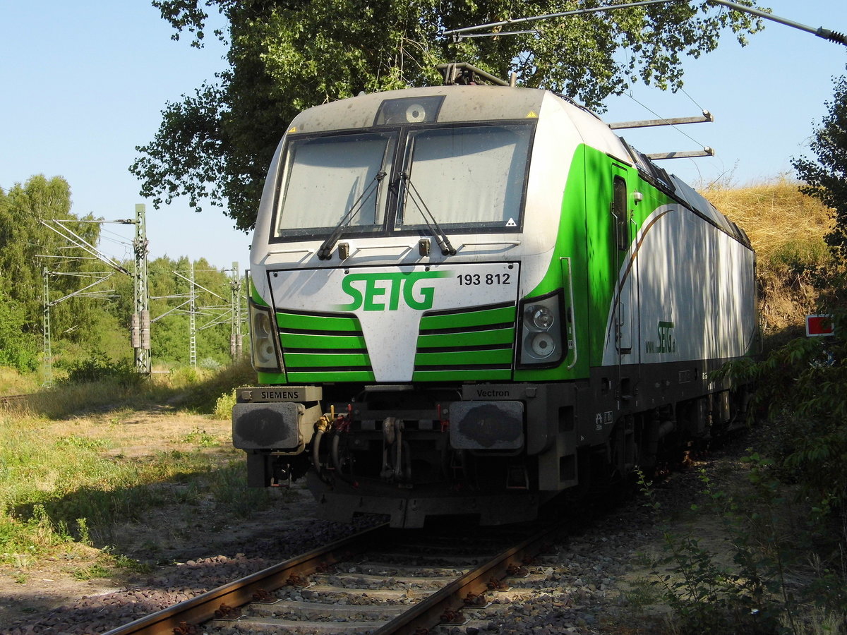 Am 03.08 .2018 war die 193 812-5 von der SETG (Railpool) in Borstel abgestellt .