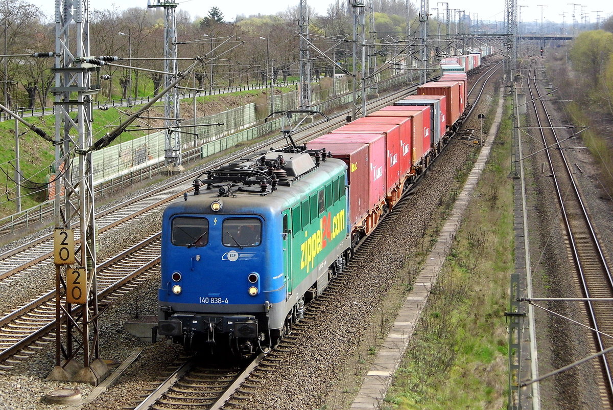 Am 04.04.2017 kam die 140 838-4 von der EGP aus Richtung Stendal und fuhr weiter in Richtung Salzwedel.