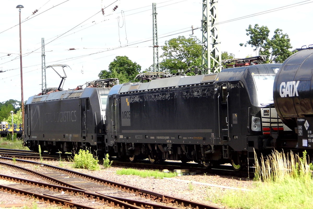 Am 04.07.2017 kamen die 193 872-9  und die   185 572-5 von der CTL Logistics GmbH, (MRCE Dispolok) aus Richtung Salzwedel nach Stendal und fuhr weiter in Richtung Magdeburg .