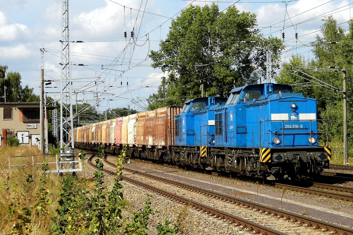 Am 04.09.2018 fuhren die  204 016-0 und die 204 036-6  von der Press von Niedergörne nach Borstel und weiter nach Kodersdorf-Sachsen .