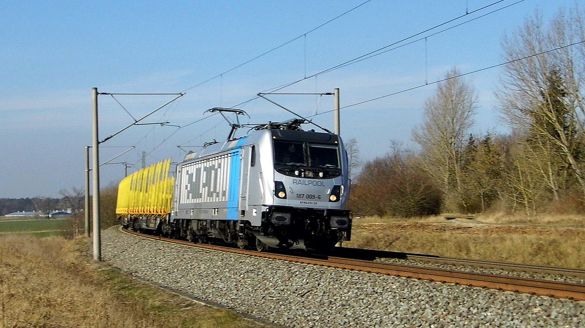Am 05.03.2018 fuhr die 187 009-6 von der SETG (Railpool) von Borstel nach Stendal. 