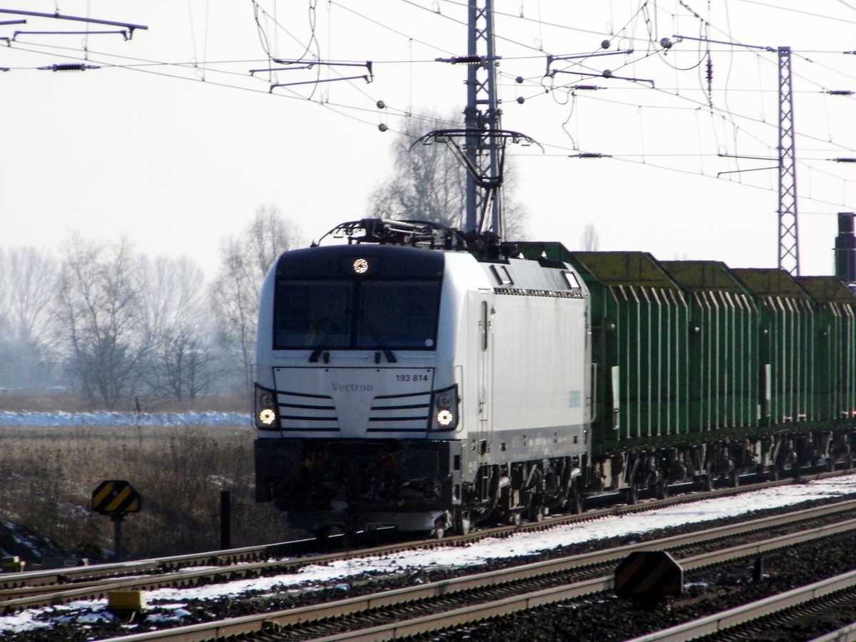 Am 06.02.2015 fuhr die 193 814-1 von der SETG (Railpool) von Borstel bei Stendal nach Wittenberge .