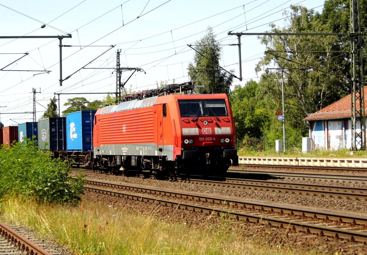 Am 06.08.2015 kam die 189 009-4 von der DB aus Richtung Braunschweig nach Niederndodeleben und fuhr weiter in Richtung Magdeburg .