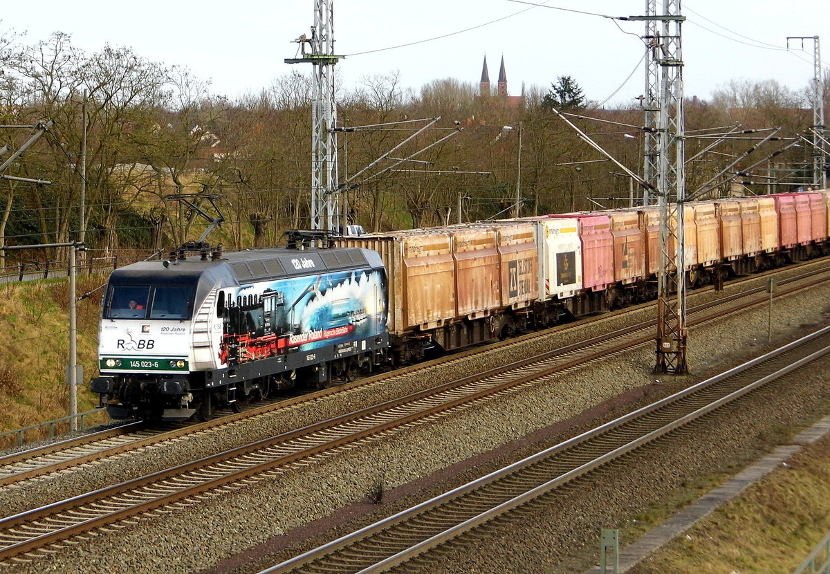 Am 07.01.2018 fuhr die 145 023-6 von der PRESS von Lübeck nach Stendal und weiter nach Borstel .