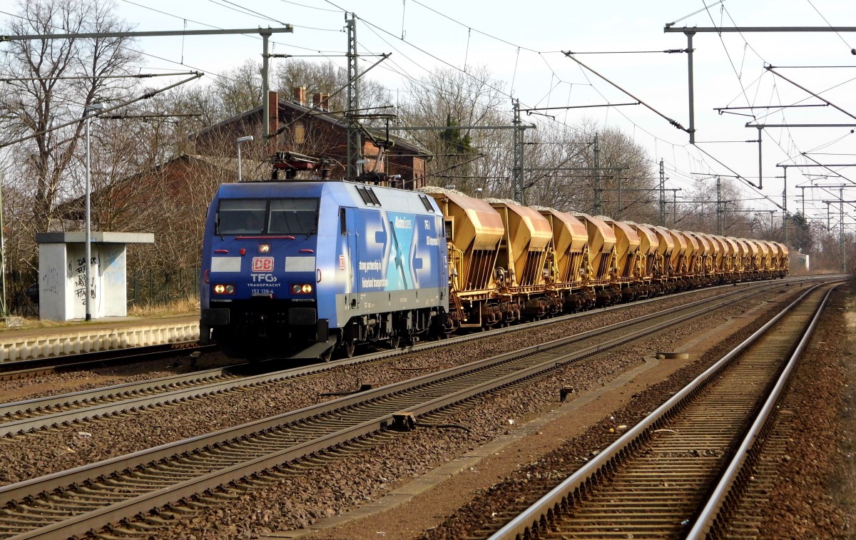 Am 07.03.2015 kam die 152 138-4 von der DB aus Richtung Magdeburg nach Niederndodeleben und fuhr weiter in Richtung Braunschweig .