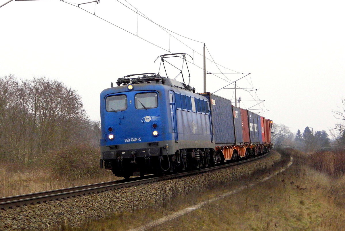 Am 09.02.2017 kam die 140 649-5 von der EGP aus Richtung Stendal und fuhr nach Salzwedel .