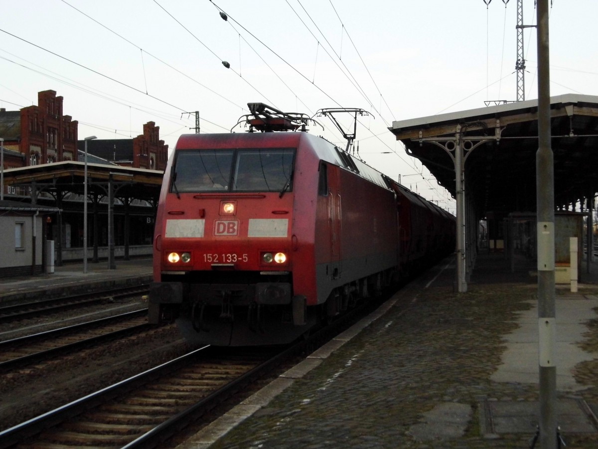 Am 09.03.2015 kam die 152 133-5 von der DB aus Richtung Magdeburg nach Stendal und fuhr weiter in Richtung Wittenberge .
