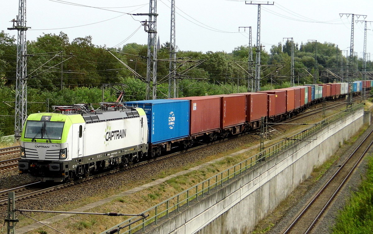 Am 09.08.2018 kam die 193 784-6 von CAPTRAIN aus Richtung Stendal und fuhr weiter in Richtung Salzwedel.