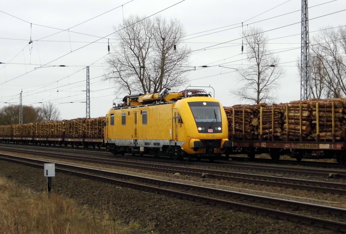Am 10.02.2015 kam die 711 108-1 von der DB aus Richtung Stendal und fuhr weiter in Richtung Wittenberge .