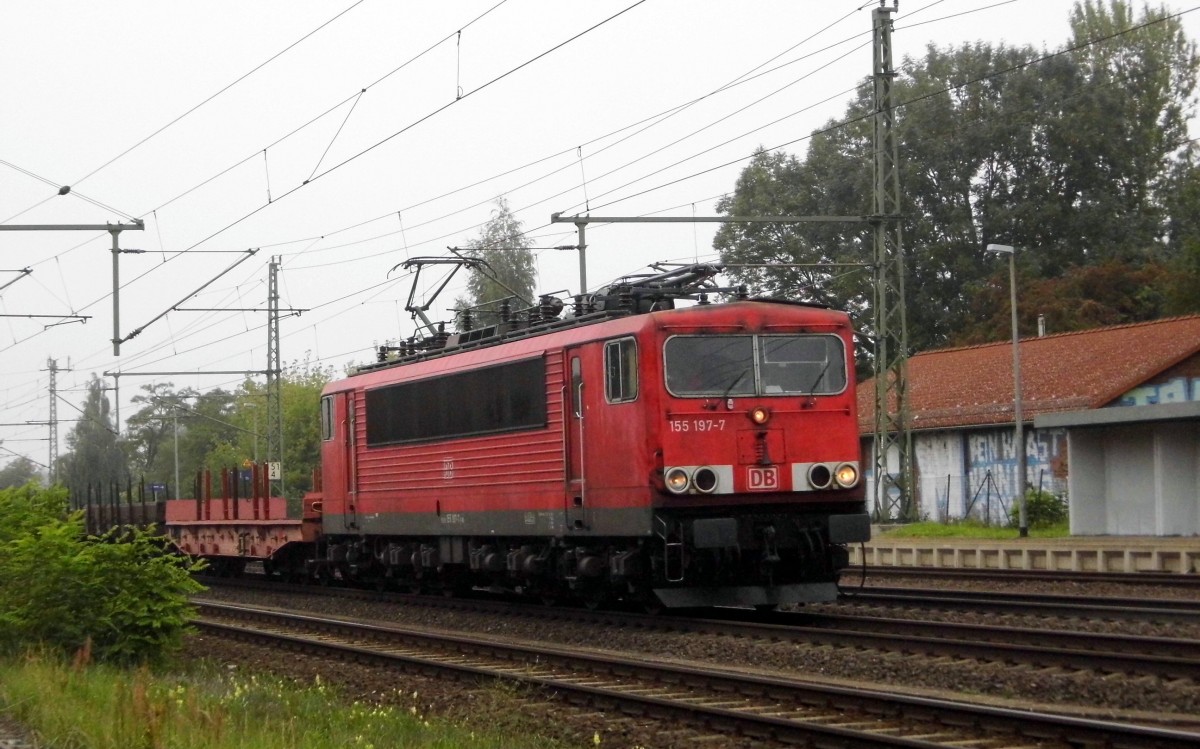 Am 10.09.2015 kam die 155 197-7 von der DB aus Richtung Braunschweig nach Niederndodeleben und fuhr weiter in Richtung Magdeburg .