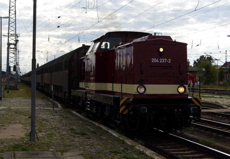 Am 1.07.2014 kam die 204 237-2 von der MTEG ( Press ) aus Richtung Wittenberge  nach Stendal und fuhren weiter in Richtung Magdeburg .