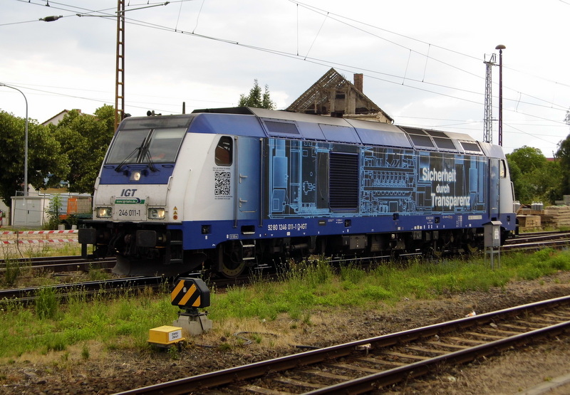 Am 1.07.2014 kam die 246 011-1 von der IGT aus  Richtung  Hannover nach Stendal und fuhr weiter in Richtung Niedergörne .