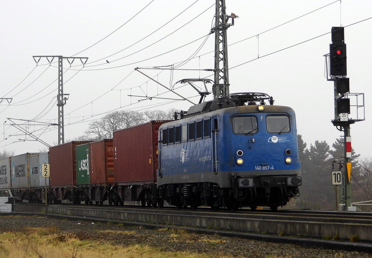 Am 11.01.2018 kam die 140 857-4 von der EGP – Eisenbahngesellschaft Potsdam, aus Richtung Stendal und fuhr weiter in Richtung Salzwedel.
