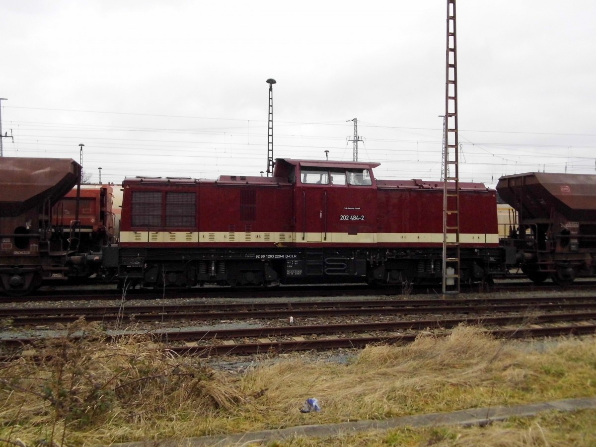 Am 11.03.2015 war die 202 484-2 von der CLR-Service GmbH  ex LEG Leipziger Eisenbahn GmbH in Stendal abgestellt . 
