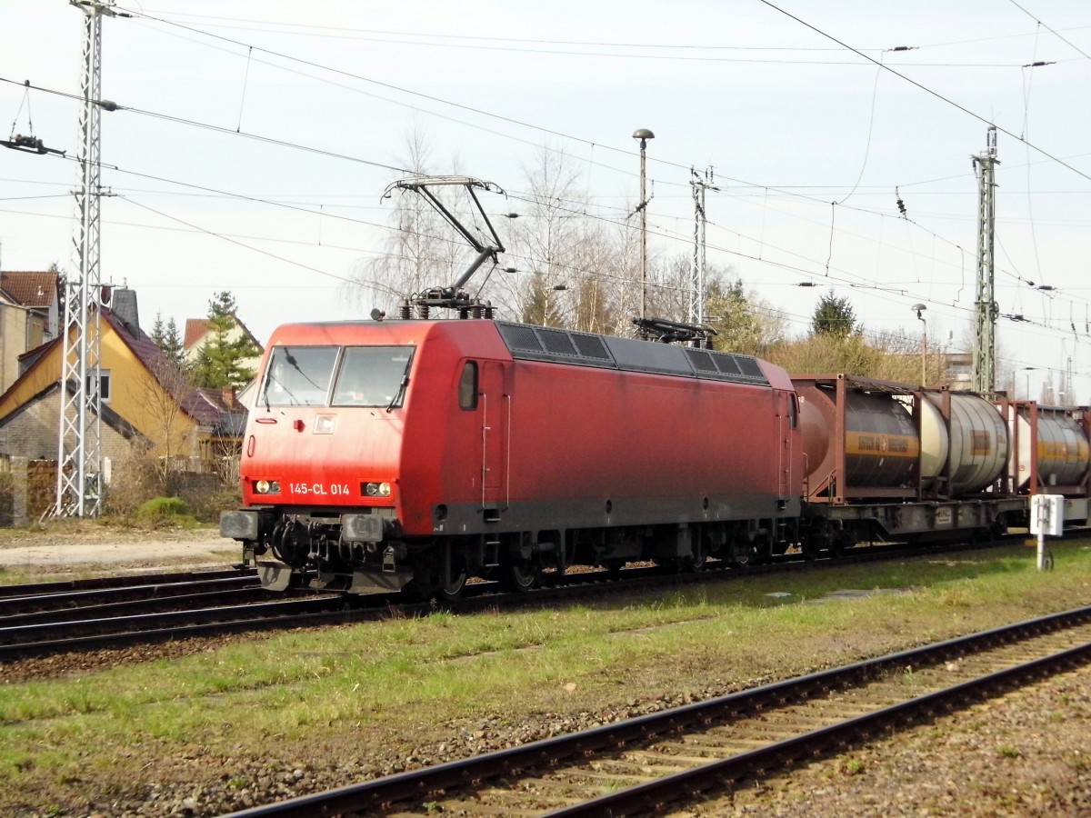 Am 11.04.2015 kam die   145-CL 014  von der XRAIL  aus Richtung Hannover nach Stendal und fuhr weiter in Richtung Magdeburg.
