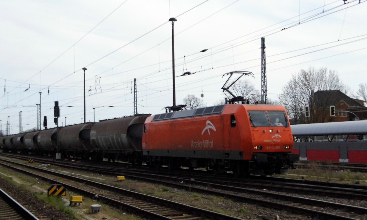 Am 12.04.2015 kam die 145-CL001 von ArcelorMittal aus Richtung Berlin nach Stendal und fuhr weiter in Richtung Hannover .