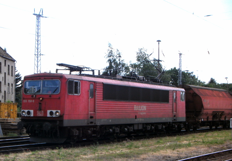 Am 13.06.2014 kam die 155 158-9 von der DB aus Richtung  Wittenberge durch Stendal und Fuhr weiter in Richtung Magdeburg.