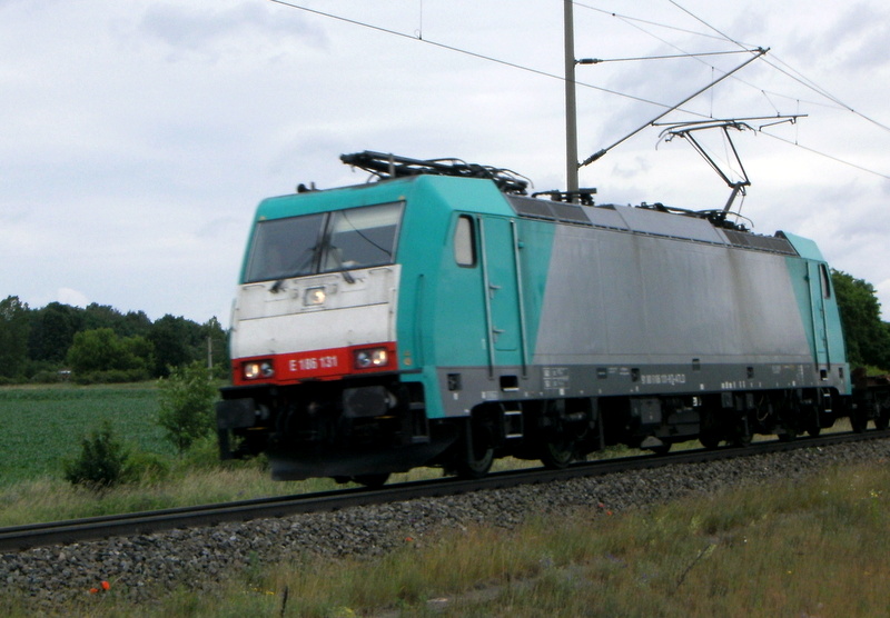 Am 13.06.2014 kam die E 186 131 von der ITL aus Richtung Stendal und fuhr weiter in Richtung Salzwedel