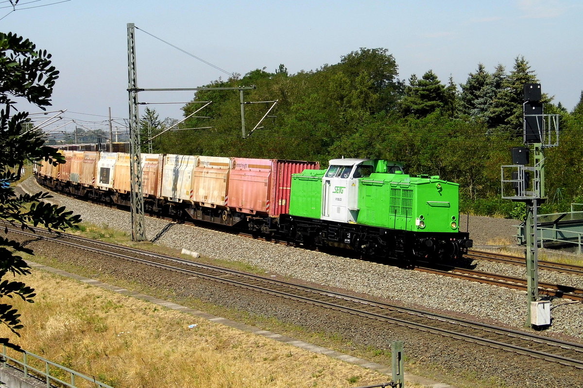 Am 13.07.2018 fuhr von der 202 494-1    von der SETG - Salzburger Eisenbahn TransportLogistik GmbH, von Niedergören nach Stendal .