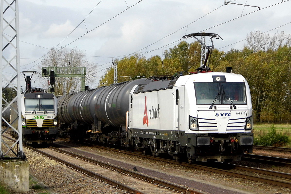 Am 13.10.2017 fuhr die 193 815-8  [Name: Kätchen]  von der  VTG Rail Logistics Deutschland GmbH, ( Railpool ) von  Rostock-Seehafen. nach Borstel und   weiter in Richtung Stendal.    (Schönen Gruß an Marcus  und danke für das Bild )