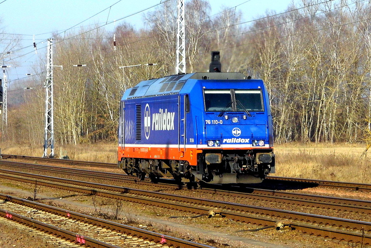 Am 14.02.2017 kam die 76 110-0 von Raildox von Stendal nach Borstel und fuhr nach Niedergörne .