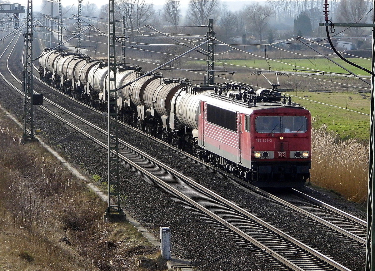Am 14.03.2017 kam die 155 147-2   aus Richtung Braunschweig nach Stendal .