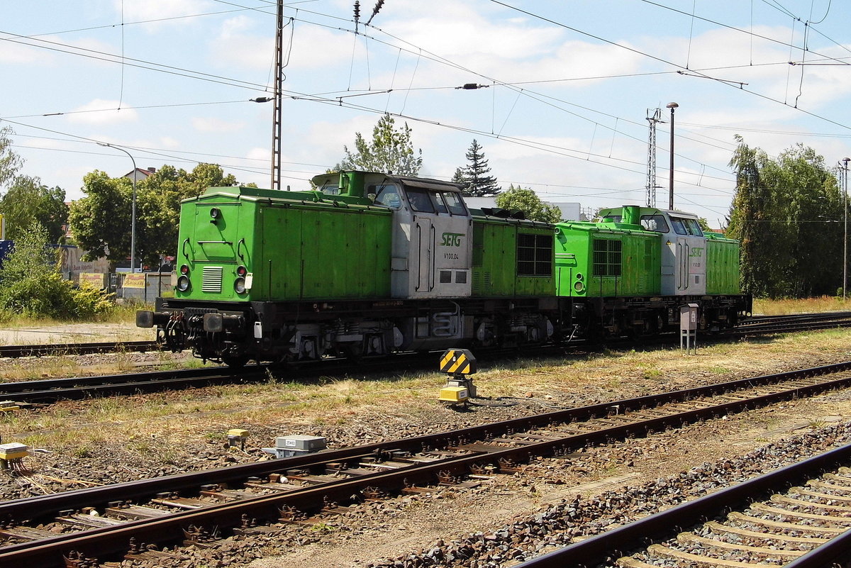 Am 14.07.2018 Rangierfahrt von der 202 787-8 und die  202 494-1 von der SETG - Salzburger Eisenbahn TransportLogistik GmbH, in Stendal .