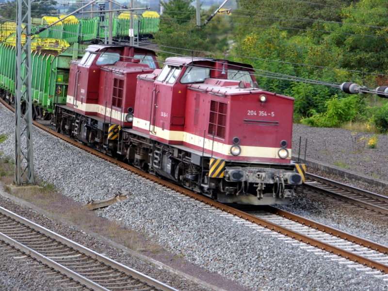 Am 14.10.2014 kamen die 204 347-9 und die 204 354-5 von der MTEG aus der Richtung Niedergörne und fuhr nach Stendal . 