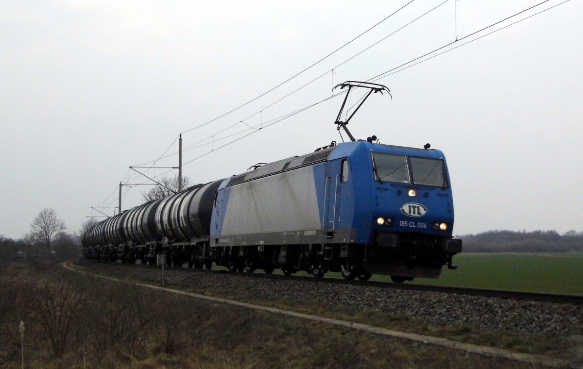 Am 16.03.2015 kam die 185 CL004 von der ITL aus Richtung Salzwedel und fuhr nach Stendal.