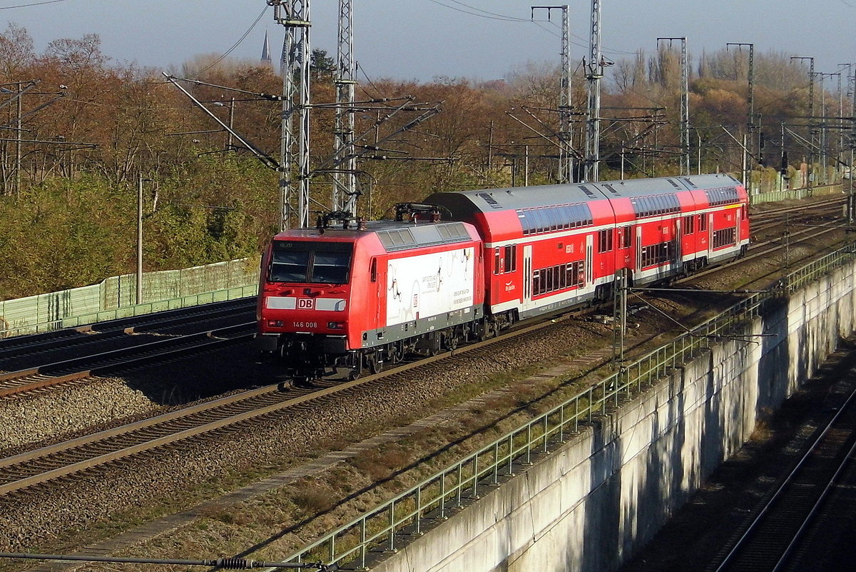 Am 16.11.2018 fuhr die 146 008 von DB Regio von  Uelzen nach Stendal .