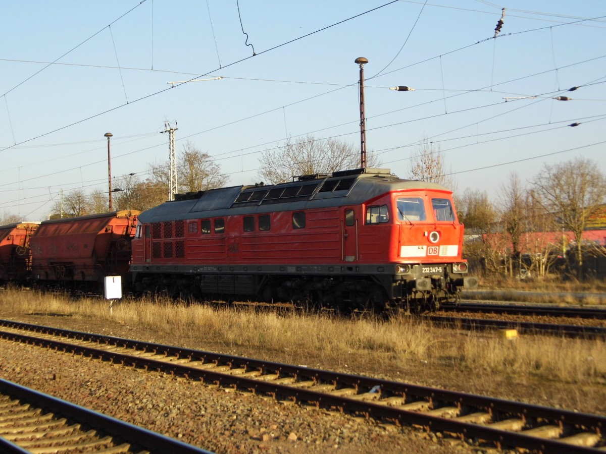 Am 17.03.2016 kam die 232 347-5   von DB Schenker aus Richtung Magdeburg nach Stendal und fuhr weiter in Richtung Wittenberge .