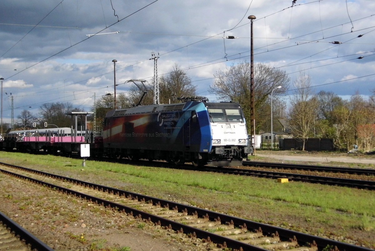Am 17.04.2015 kam die 185-CL002 von der CAPTRANI aus Richtung Magdeburg nach Stendal und fuhr weiter in Richtung Hannover .