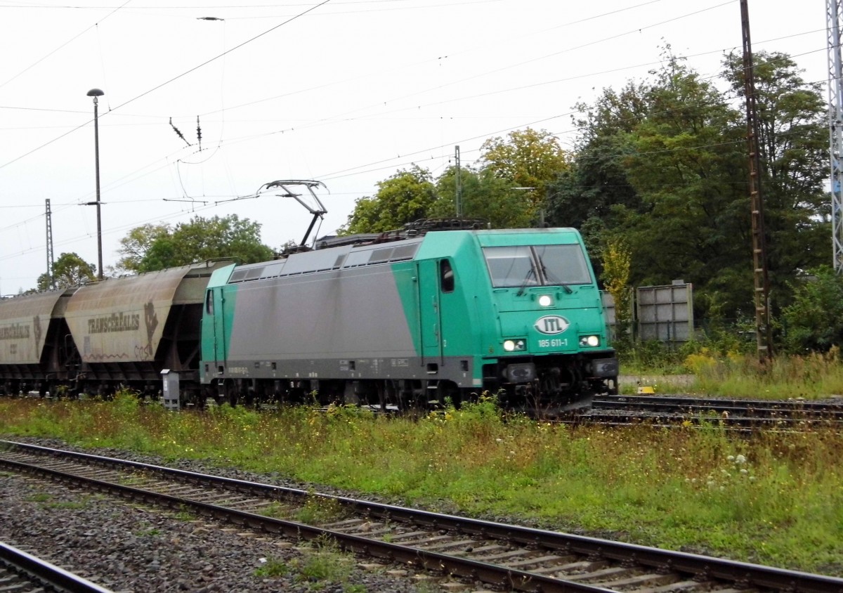 Am 17.09.2015 kam die 185 611-1 von der ITL aus Richtung Magdeburg nach Stendal und fuhr weiter in Richtung  Salzwedel .