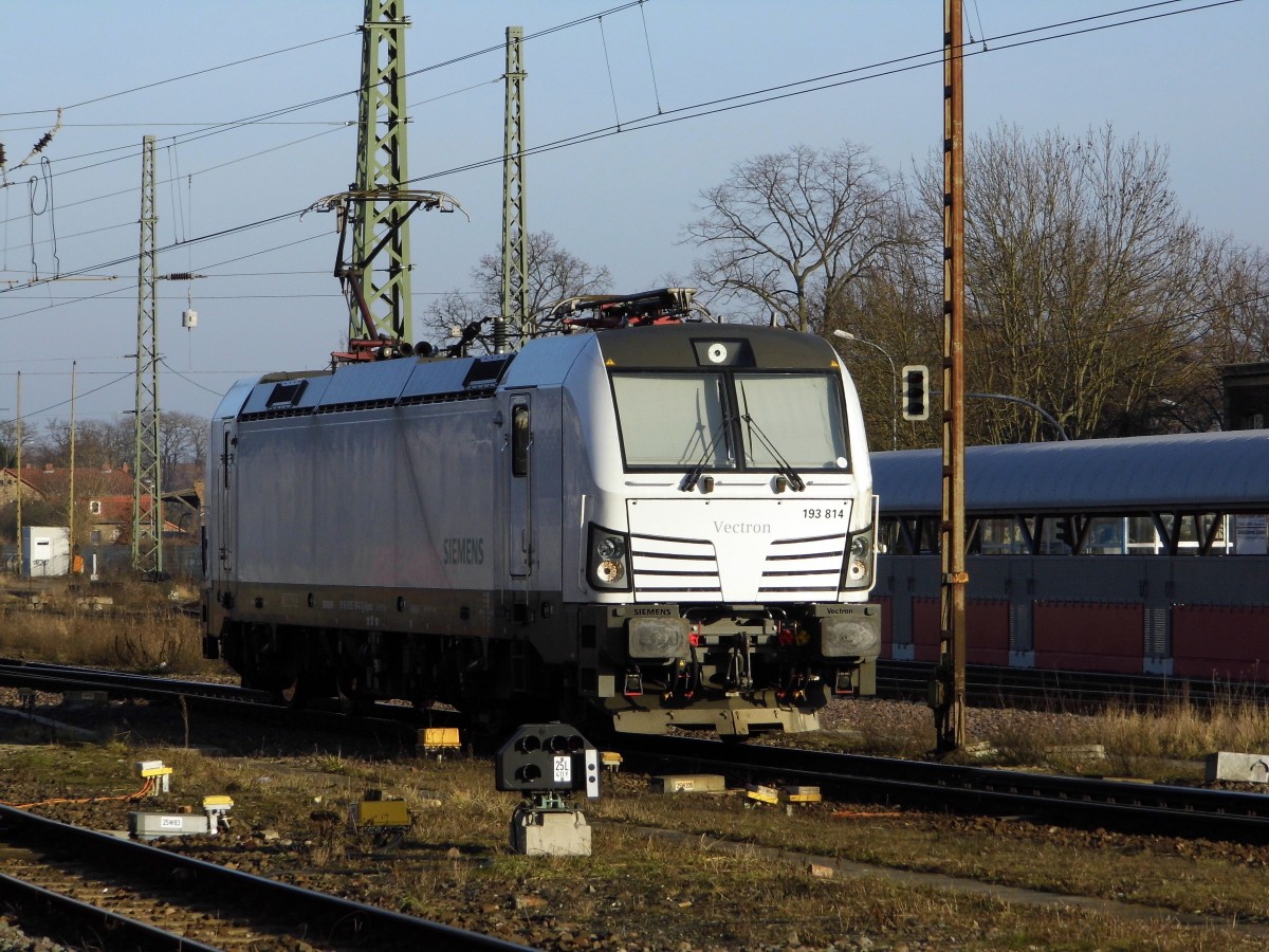 Am 18.02.2015 Rangierfahrt von der 193 814-1 von der SETG ( Railpool) in Stendal .