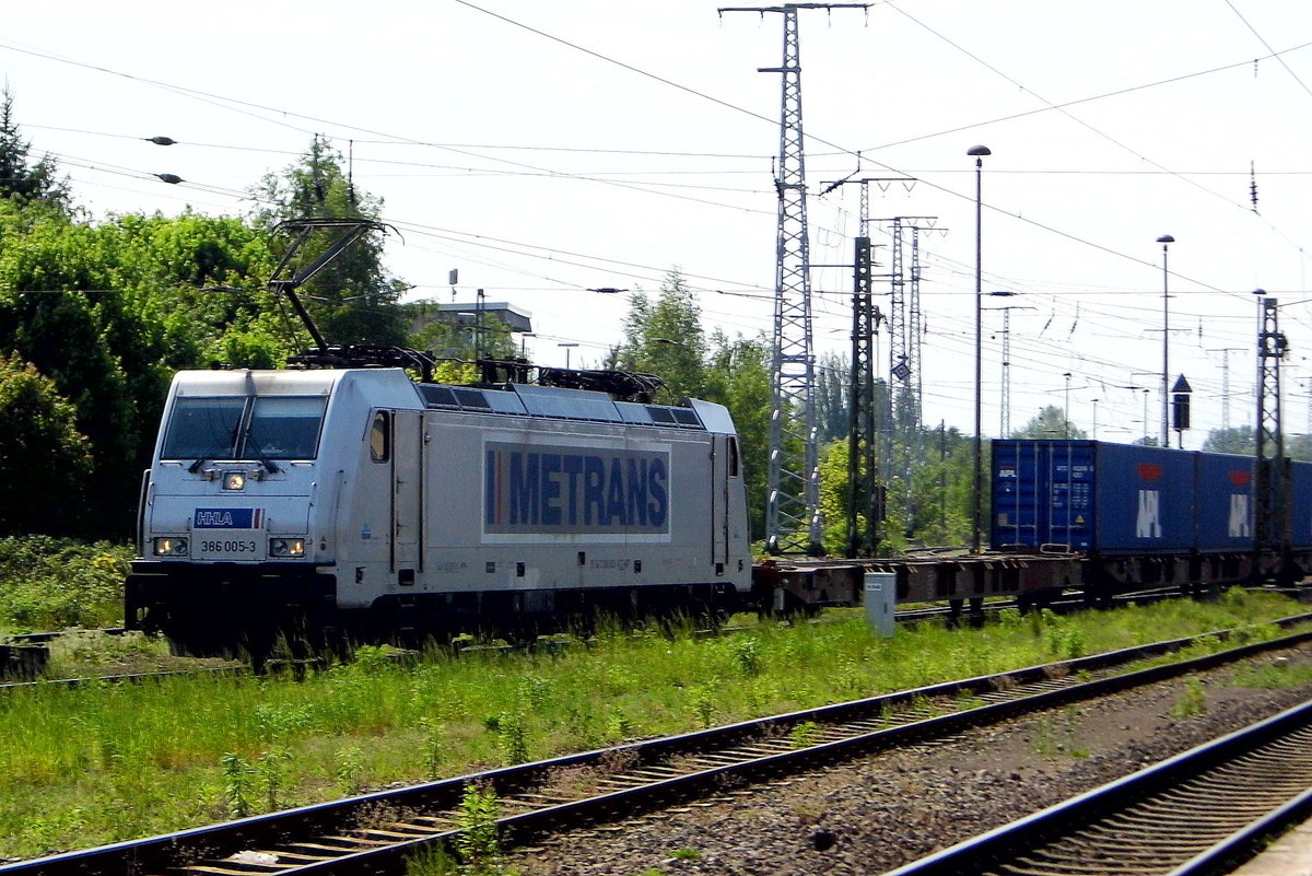 Am 19.05.2017 kam die 386 005-3 von METRANS aus Richtung  Salzwedel nach Stendal und fuhr weiter in Richtung Magdeburg .