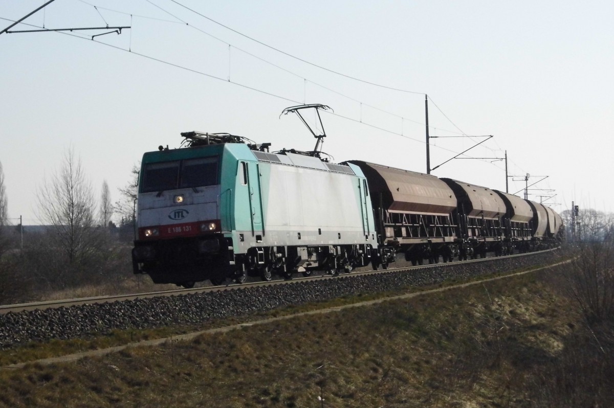 Am 20.03.2015 kam die E 186 131 von der ITL aus Richtung Stendal und fuhren weiter in Richtung Salzwedel .