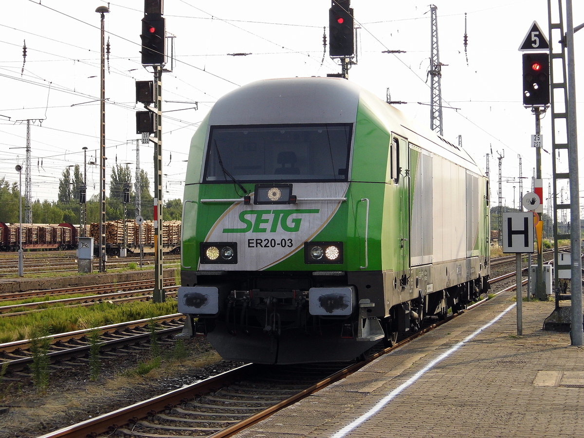 Am 20.07.2018  Rangierfahrt  von    ER20-03 ( 223 103-3) von der SETG  in Stendal  .