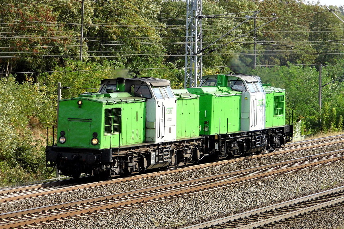 Am  20.09.2018 fuhren die 202 494-1 und die 202 287-9 von der  SETG von Stendal nach  Niedergörne .