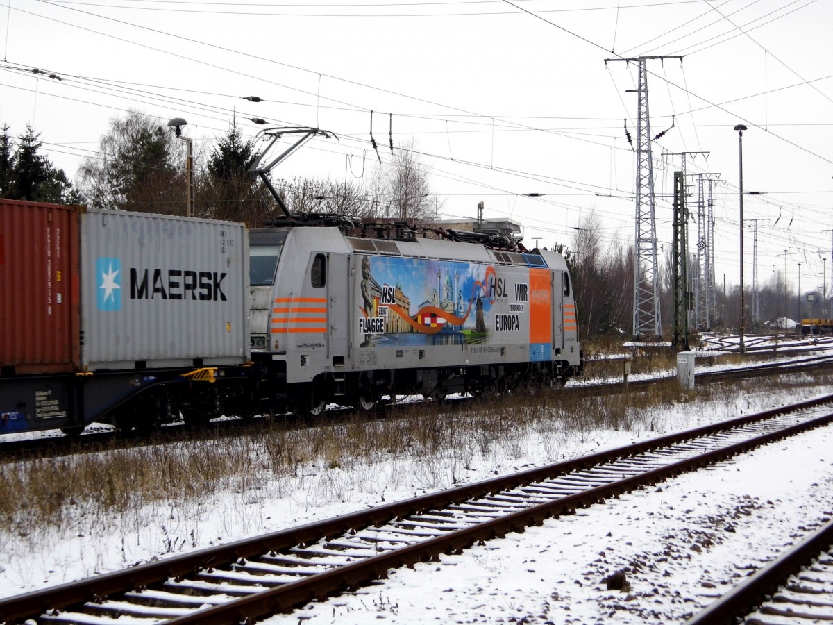 Am 21.01.2016 kam die E 186 181-4 von der HSL Logistik (Railpool) aus Richtung Magdeburg nach Stendal und fuhr weiter in Richtung Salzwedel .