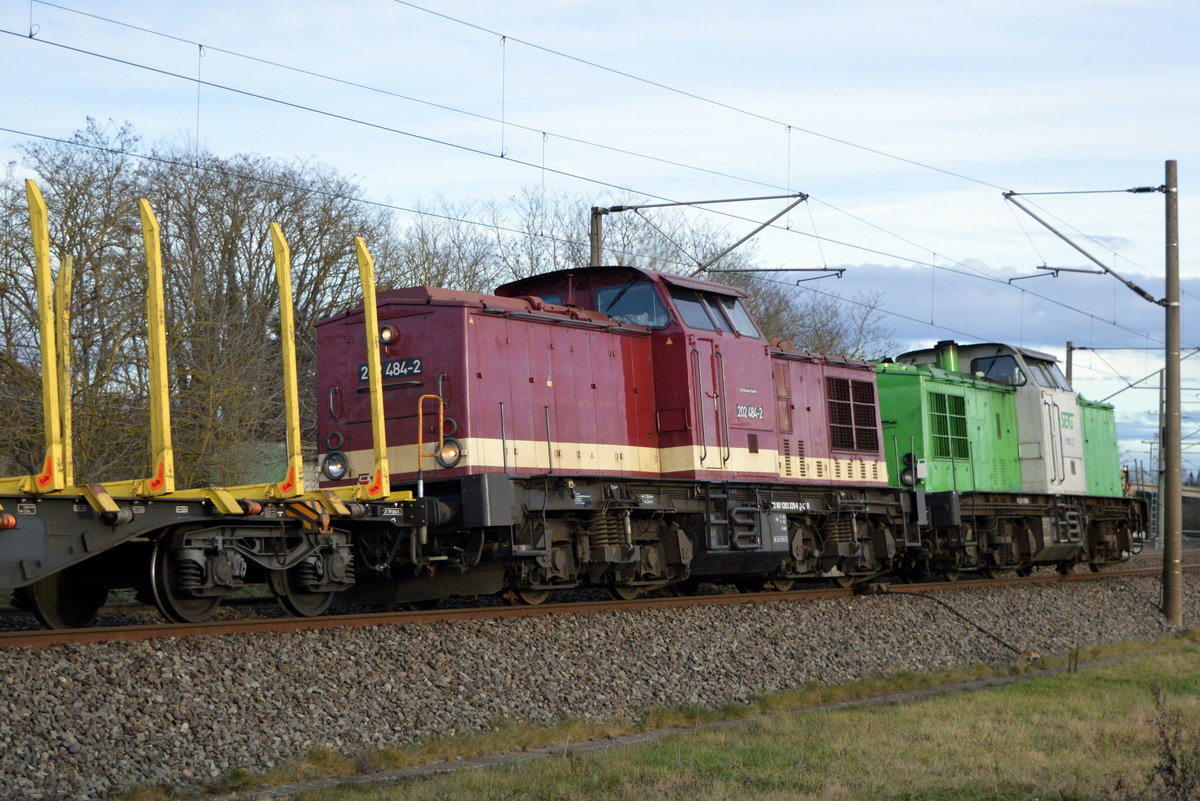 Am 21.01.2021 fuhren die 202 484-2 von der CLR - Cargo Logistik Rail-Service GmbH,  und die 202 287-9 von der SETG ( SRA ) von Niedergörne nach Stendal .