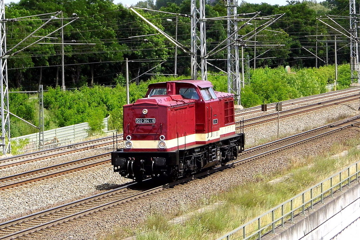 Am 21.07.2017 kam die  202 364-6 von der LOK OST - Lokführerdienstleistungen Olof Stille, Staßfurt aus Richtung Stendal und fuhr weiter in Richtung Salzwedel .