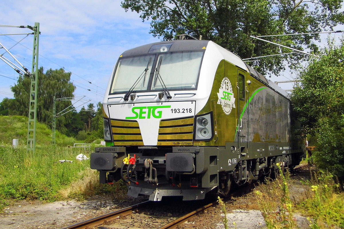 Am 21.07.2017 war die 193 218-5 von der SETG (ELL) in Borstel abgestellt.