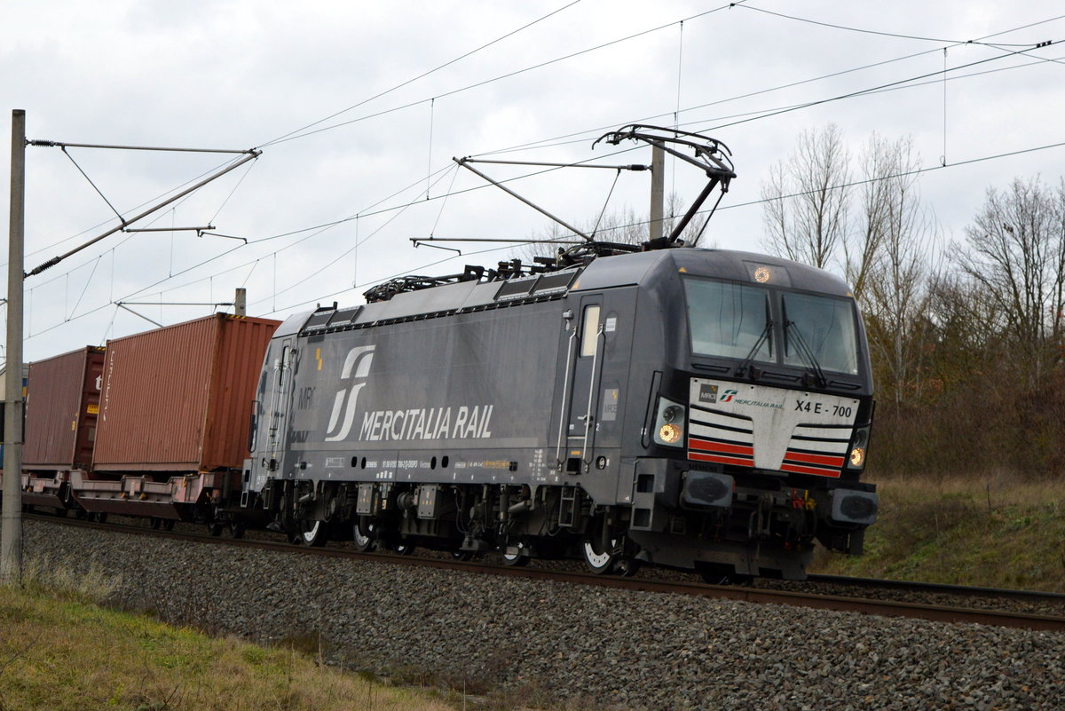 Am 22.01.2021 kam die  193 700-2 von der  Mercitalia Rail S.r.l. ( MRCE ) aus Richtung Wittenberge und fuhr weiter in Richtung Stendal .